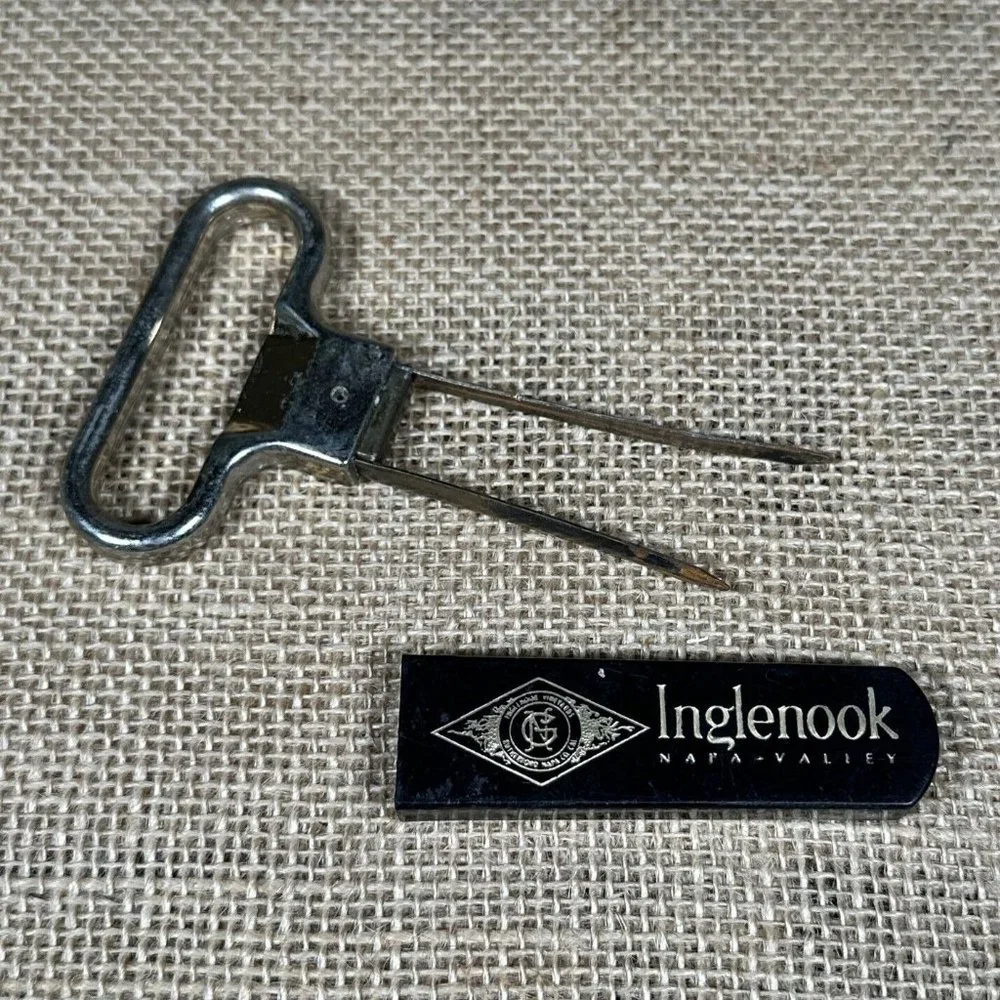 Inglenook Napa Valley CA Wine Opener 2 Prong Cork Puller + Advertising‎ Case